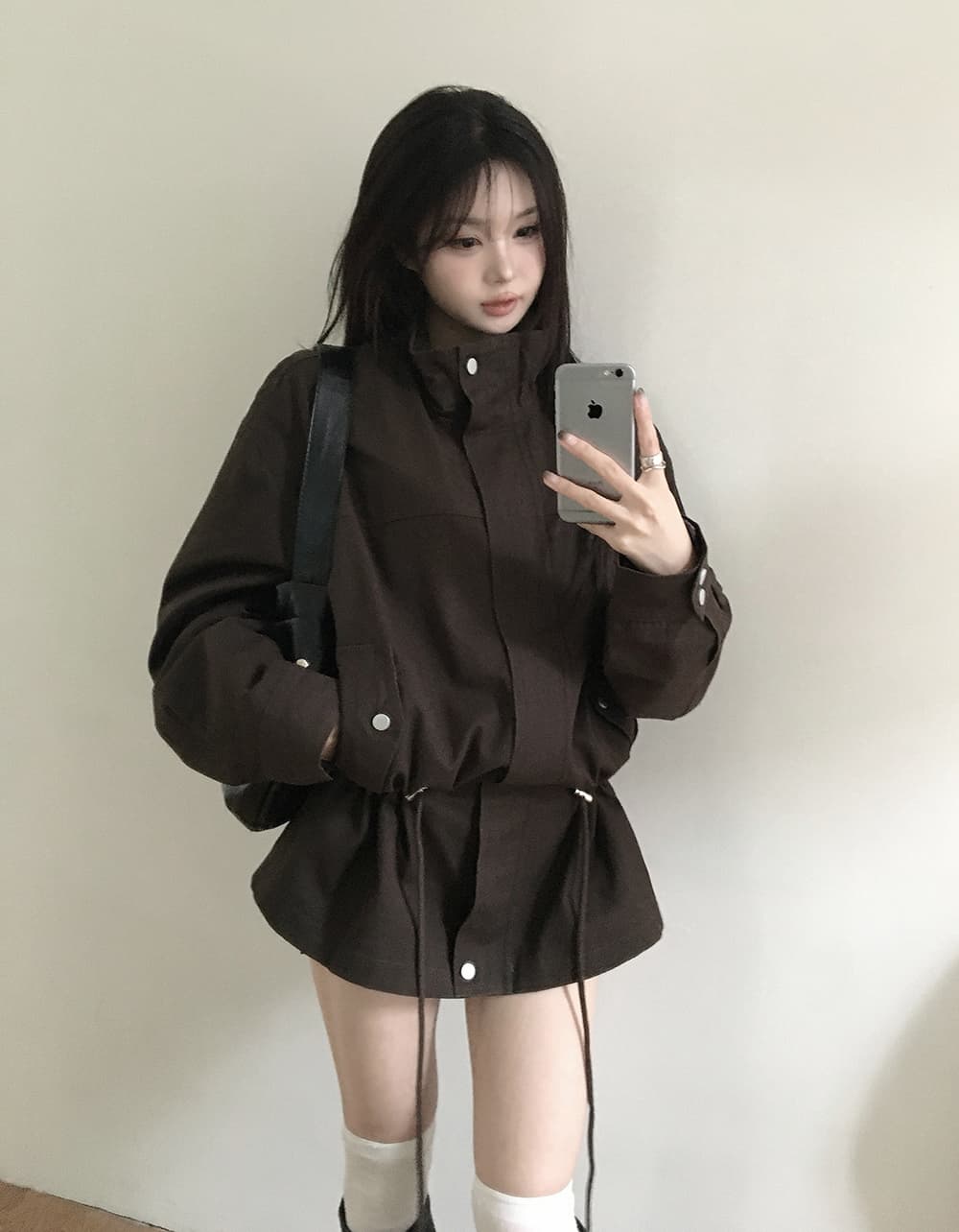 한국 스타일 chic 가을 겨울 새로운 한 부서 레트로 펌프 로프 슬림해 보이는 워크웨어 재킷 재킷 상세 이미지 14