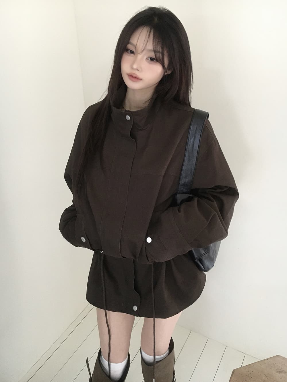 한국 스타일 chic 가을 겨울 새로운 한 부서 레트로 펌프 로프 슬림해 보이는 워크웨어 재킷 재킷 상세 이미지 16