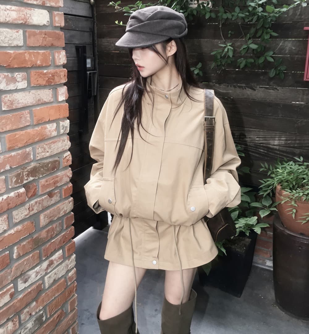 한국 스타일 chic 가을 겨울 새로운 한 부서 레트로 펌프 로프 슬림해 보이는 워크웨어 재킷 재킷 상세 이미지 17
