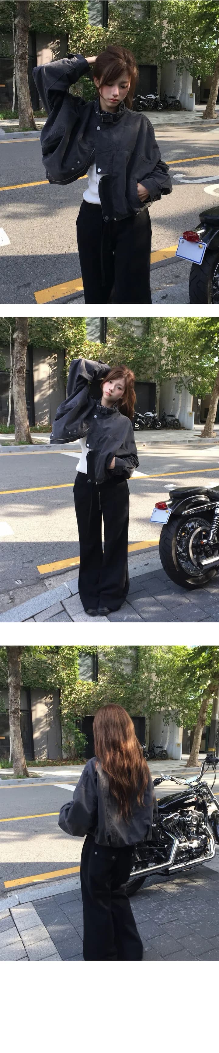 한국 chic 가을 겨울 새로운 레트로 스탠드 칼라 워크웨어 짧은 외투 상세 이미지 12