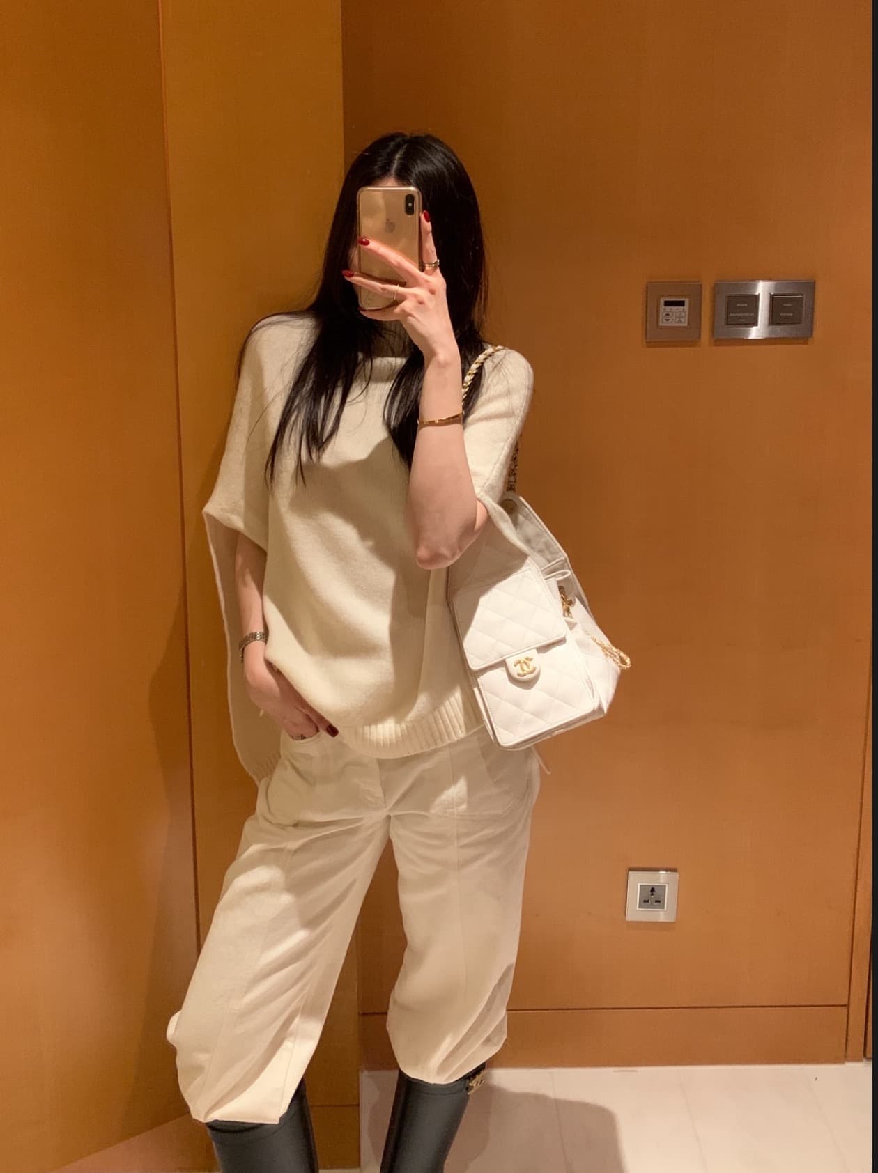 한국 chic 가을 겨울 새로운 한 부서 품격 망토 다용도 스웨터 상세 이미지 5