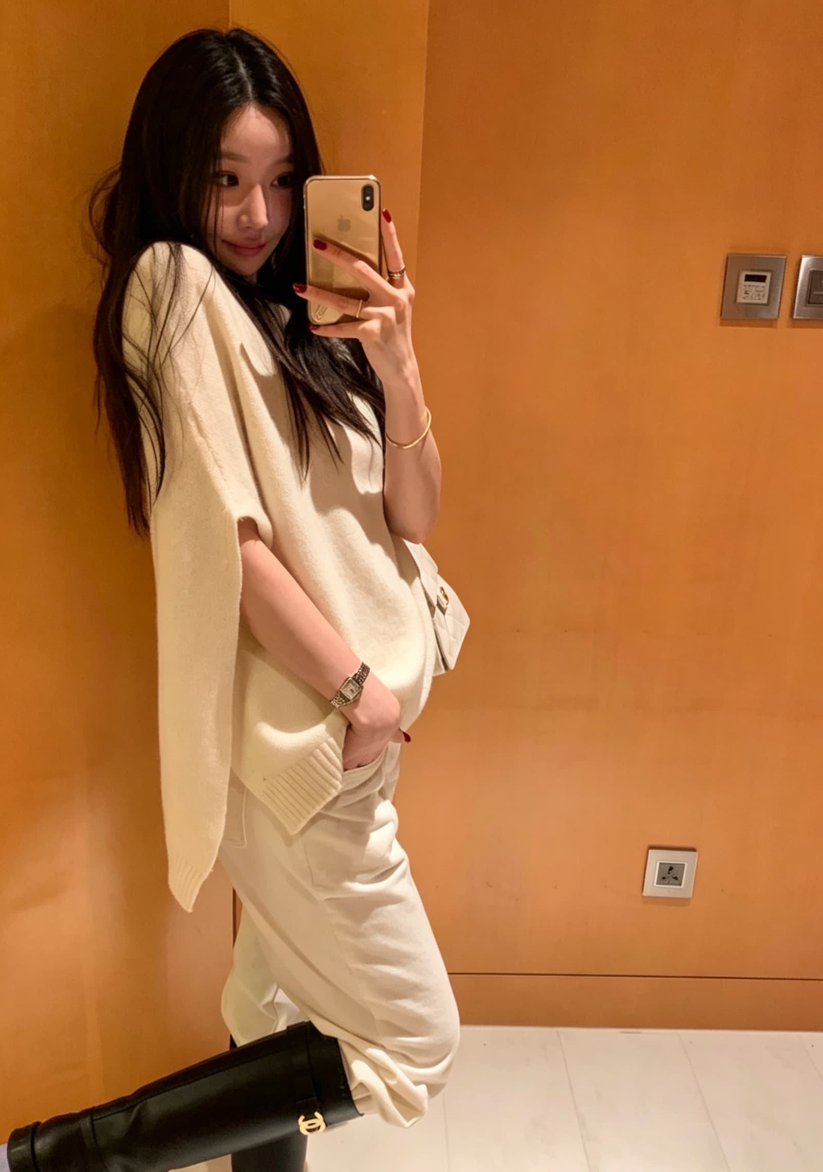 한국 chic 가을 겨울 새로운 한 부서 품격 망토 다용도 스웨터 상세 이미지 9