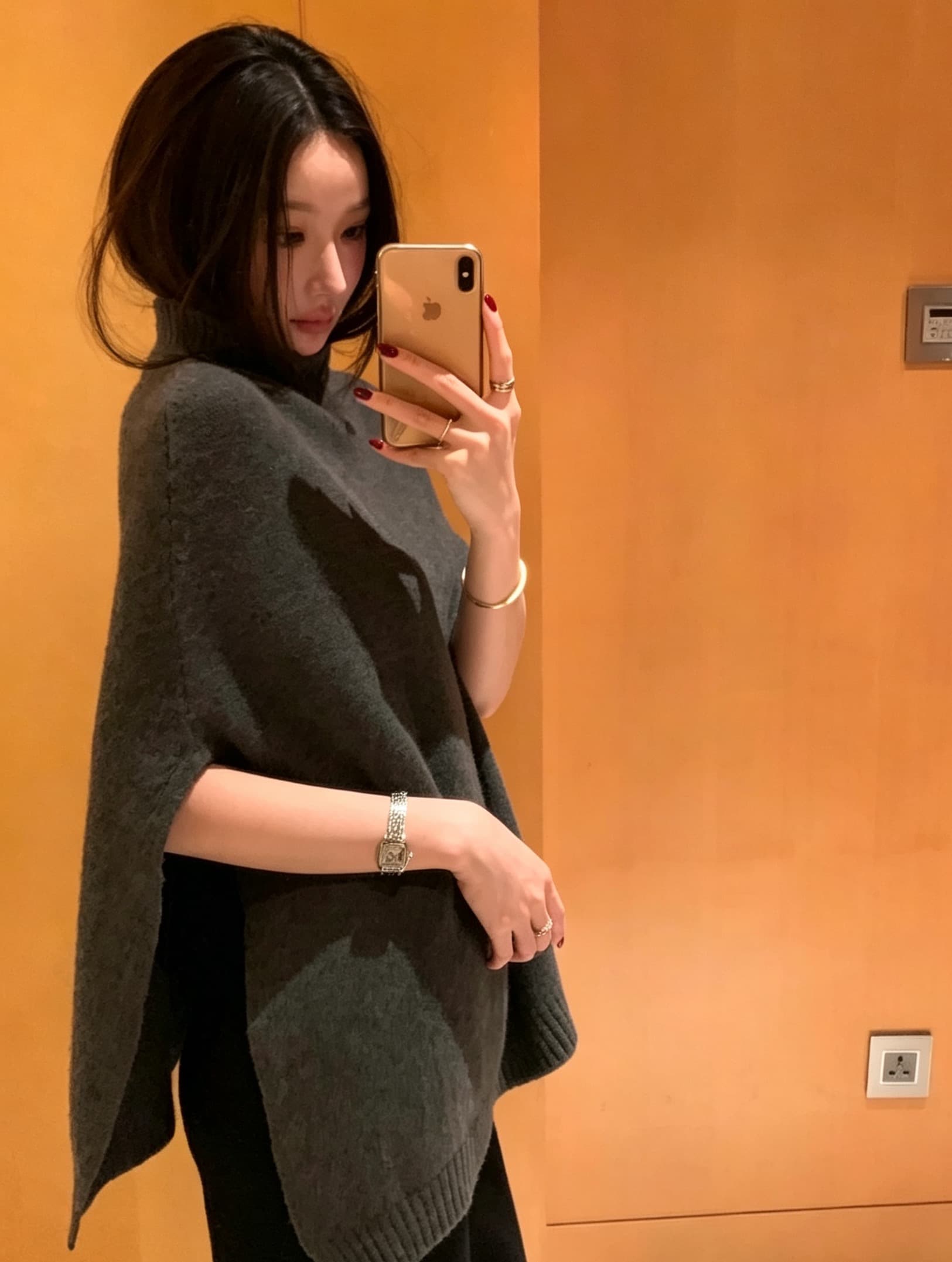 한국 chic 가을 겨울 새로운 한 부서 품격 망토 다용도 스웨터 상세 이미지 14