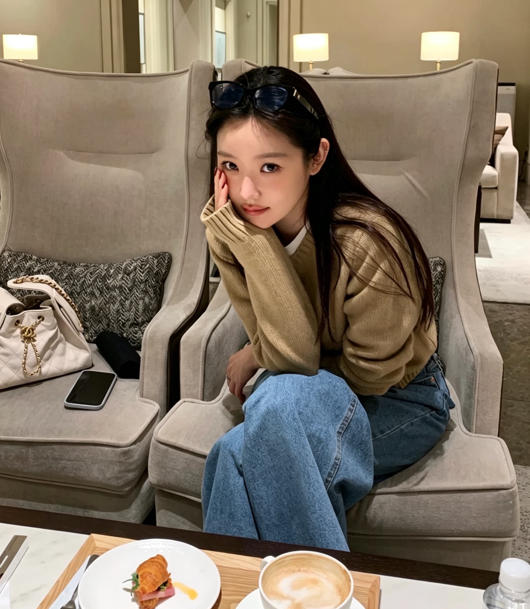 한국 chic 가을 겨울 새로운 한 부서 라운드 넥 미니멀리즘 품격 털 의류 상세 이미지 43