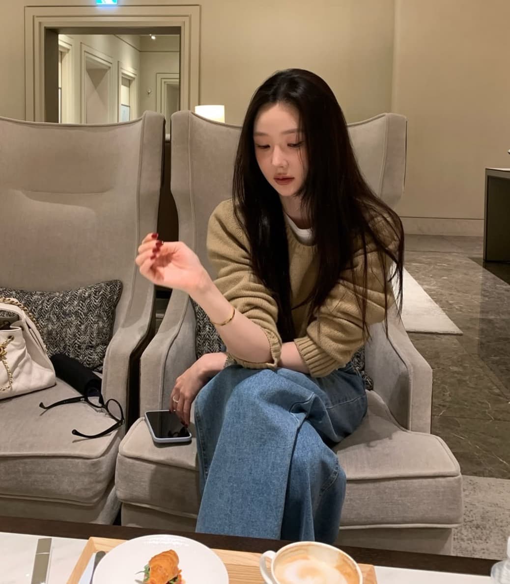 한국 chic 가을 겨울 새로운 한 부서 라운드 넥 미니멀리즘 품격 털 의류 상세 이미지 47
