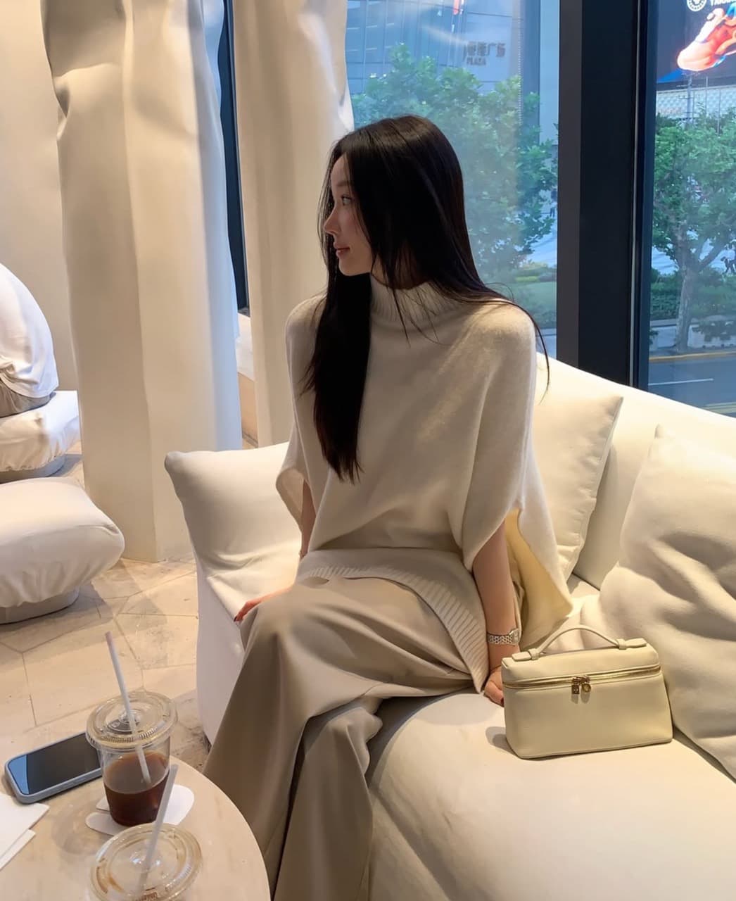 한국 chic 가을 겨울 새로운 한 부서 품격 망토 다용도 스웨터 상세 이미지 1