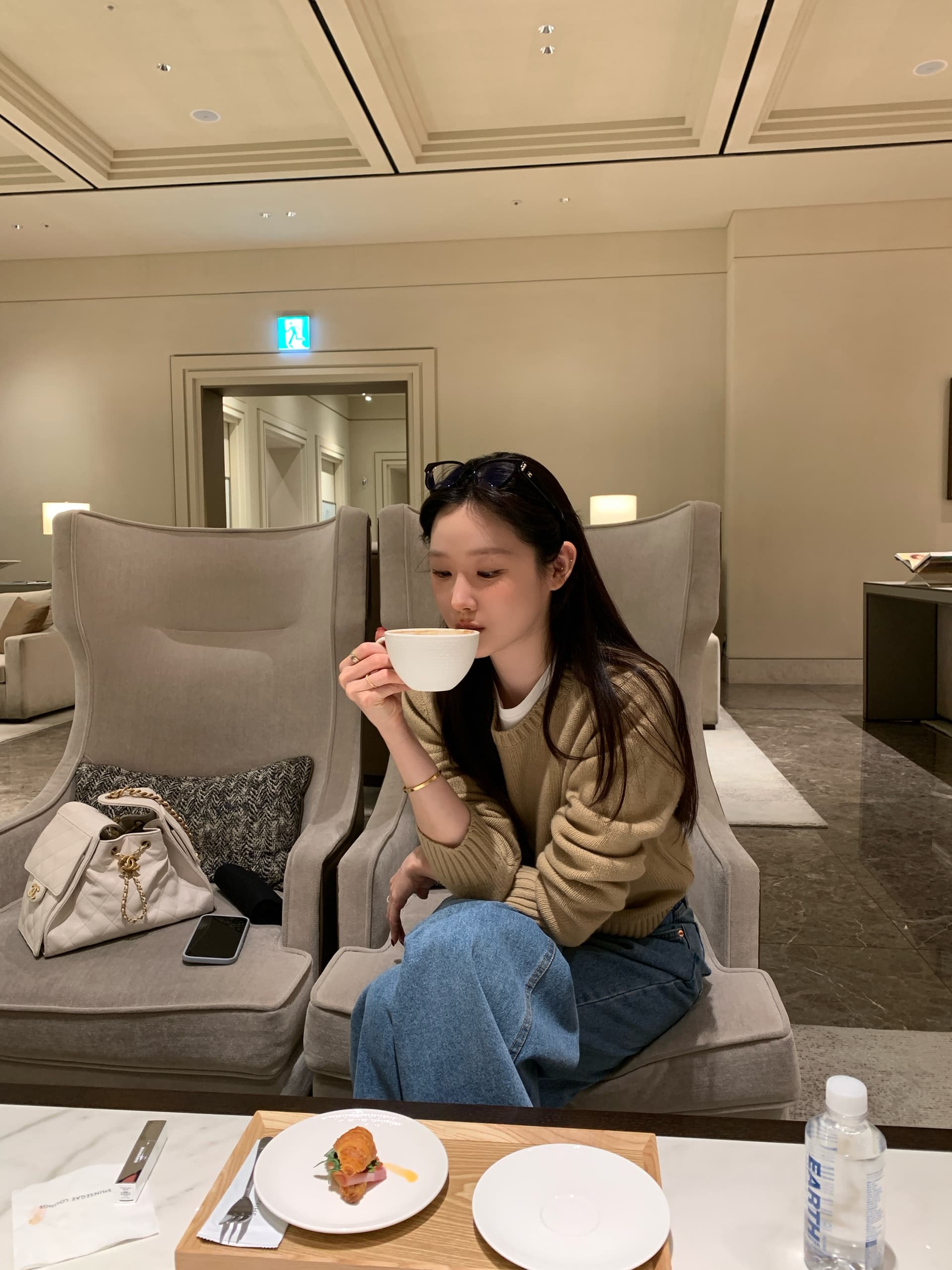 한국 chic 가을 겨울 새로운 한 부서 라운드 넥 미니멀리즘 품격 털 의류 상세 이미지 6