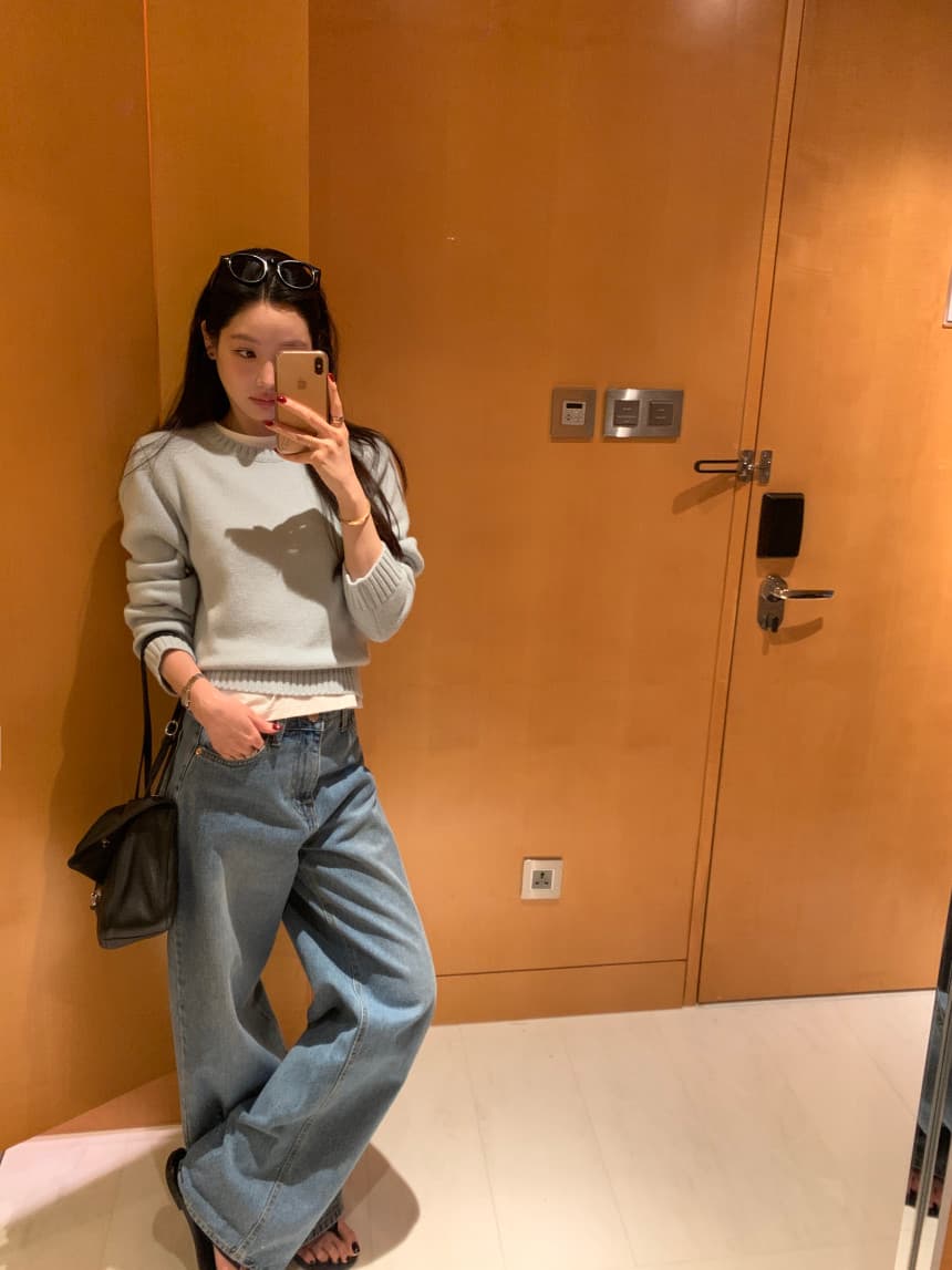 한국 chic 가을 겨울 새로운 한 부서 라운드 넥 미니멀리즘 품격 털 의류 상세 이미지 26