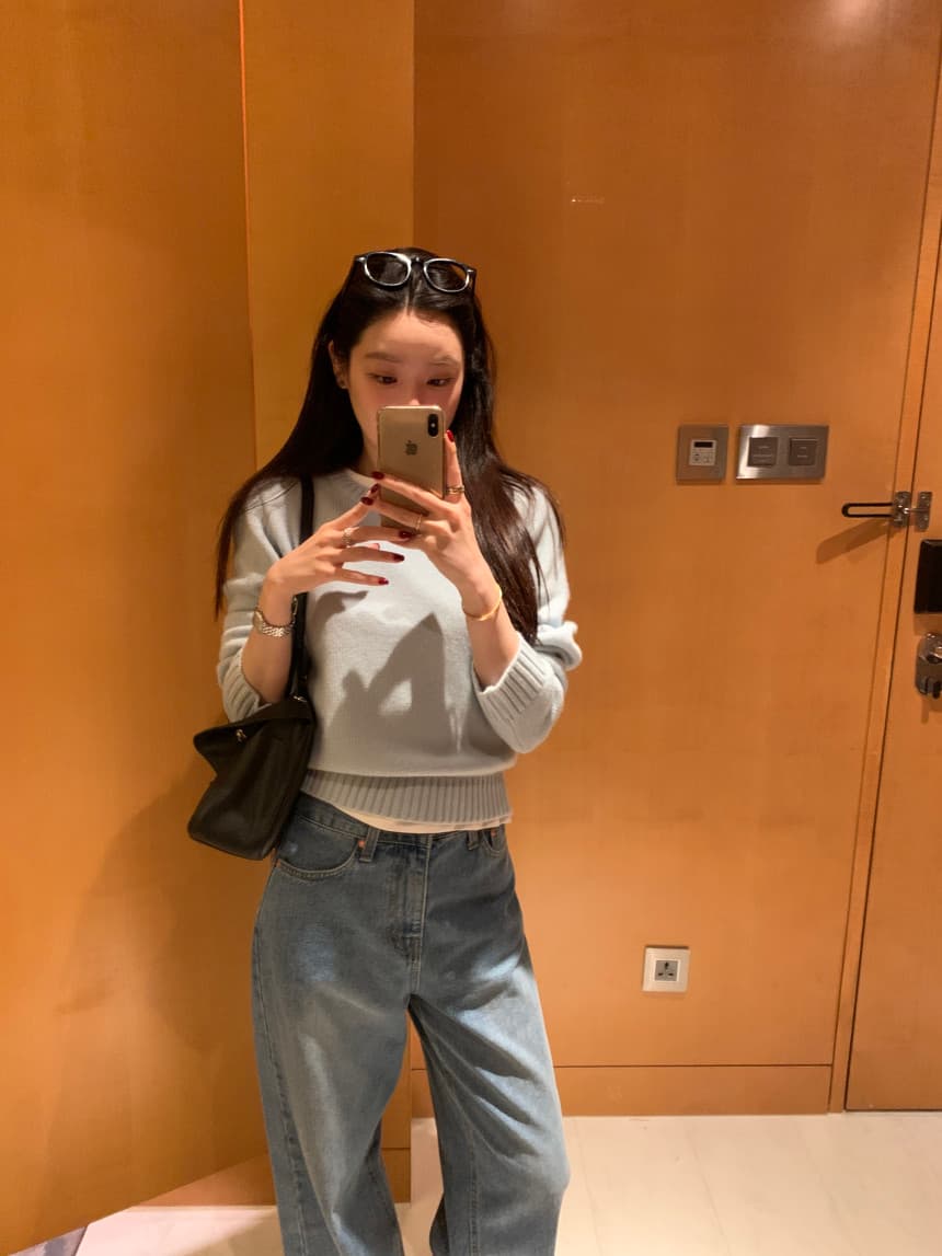 한국 chic 가을 겨울 새로운 한 부서 라운드 넥 미니멀리즘 품격 털 의류 상세 이미지 40