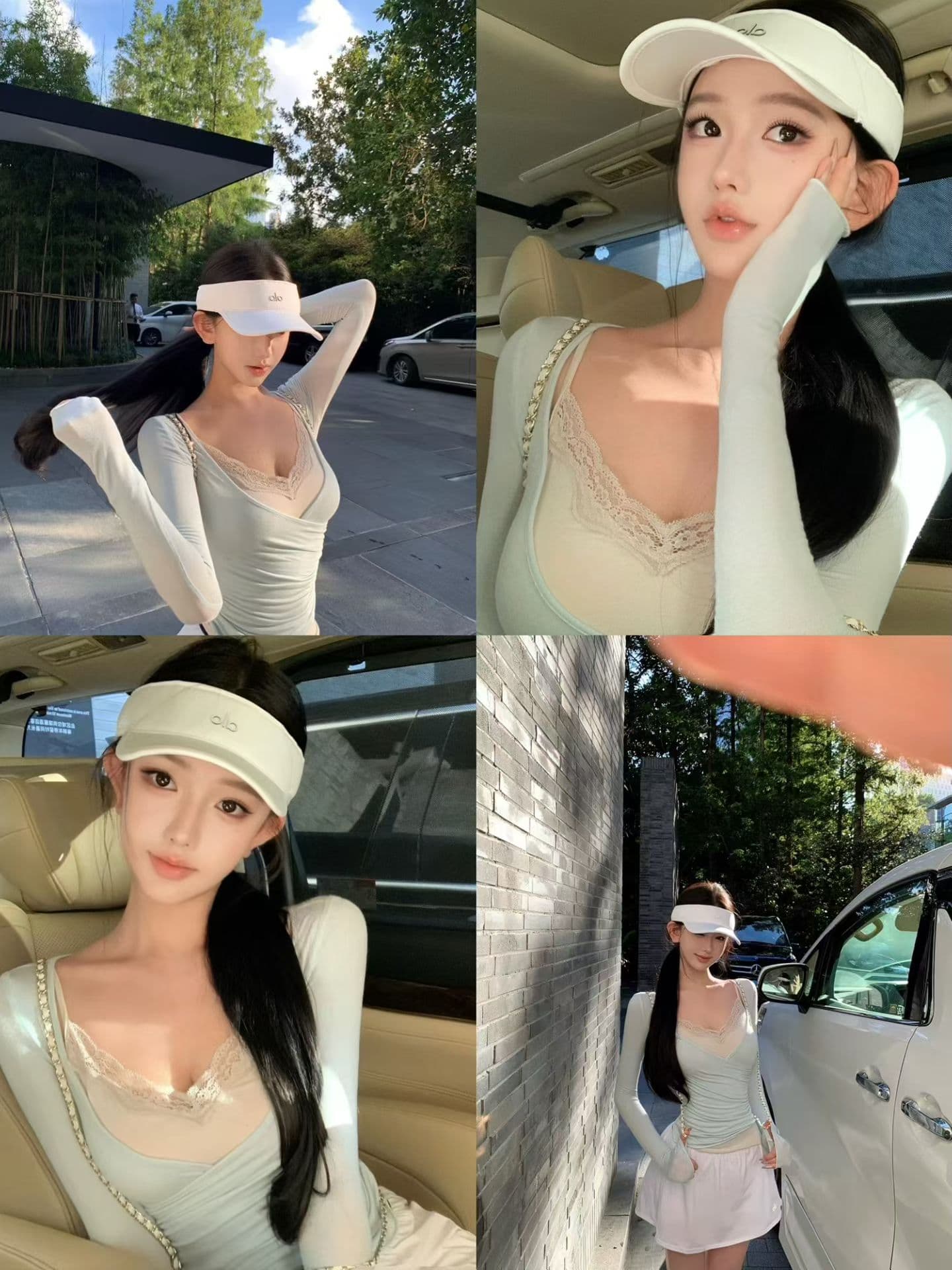 jayky yang 순수한 욕망 곰 진짜 두 조각 레이스 주름 조끼 이미지 2