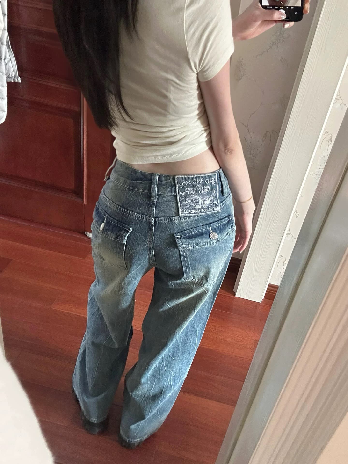 아메리칸 알파벳 자수 반팔 티셔츠 여성 여름 새로운 긍정적 인 어깨 몸매 가꾸기 슬림해 보이는 핫걸 라운드 넥 조수 브랜드 맨위 ins 상세 이미지 3