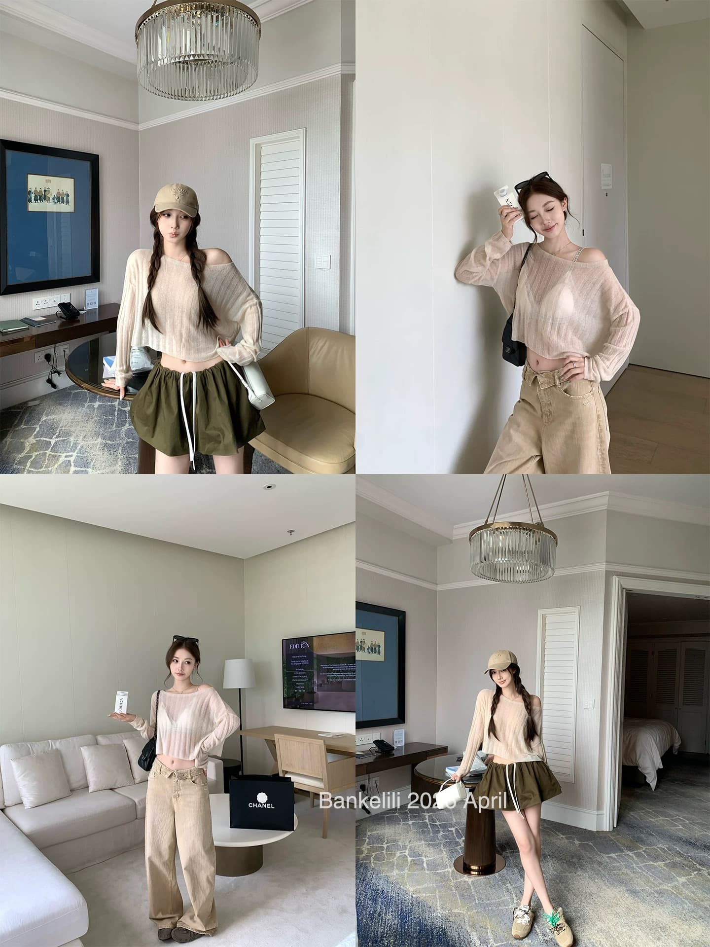 밤나무 코코아 bankelili 산소 Jiao 부드러운 셔츠 비스듬한 어깨 주간 실크 양모 혼방 긴팔 블라우스 여성 봄 여름 이미지 4