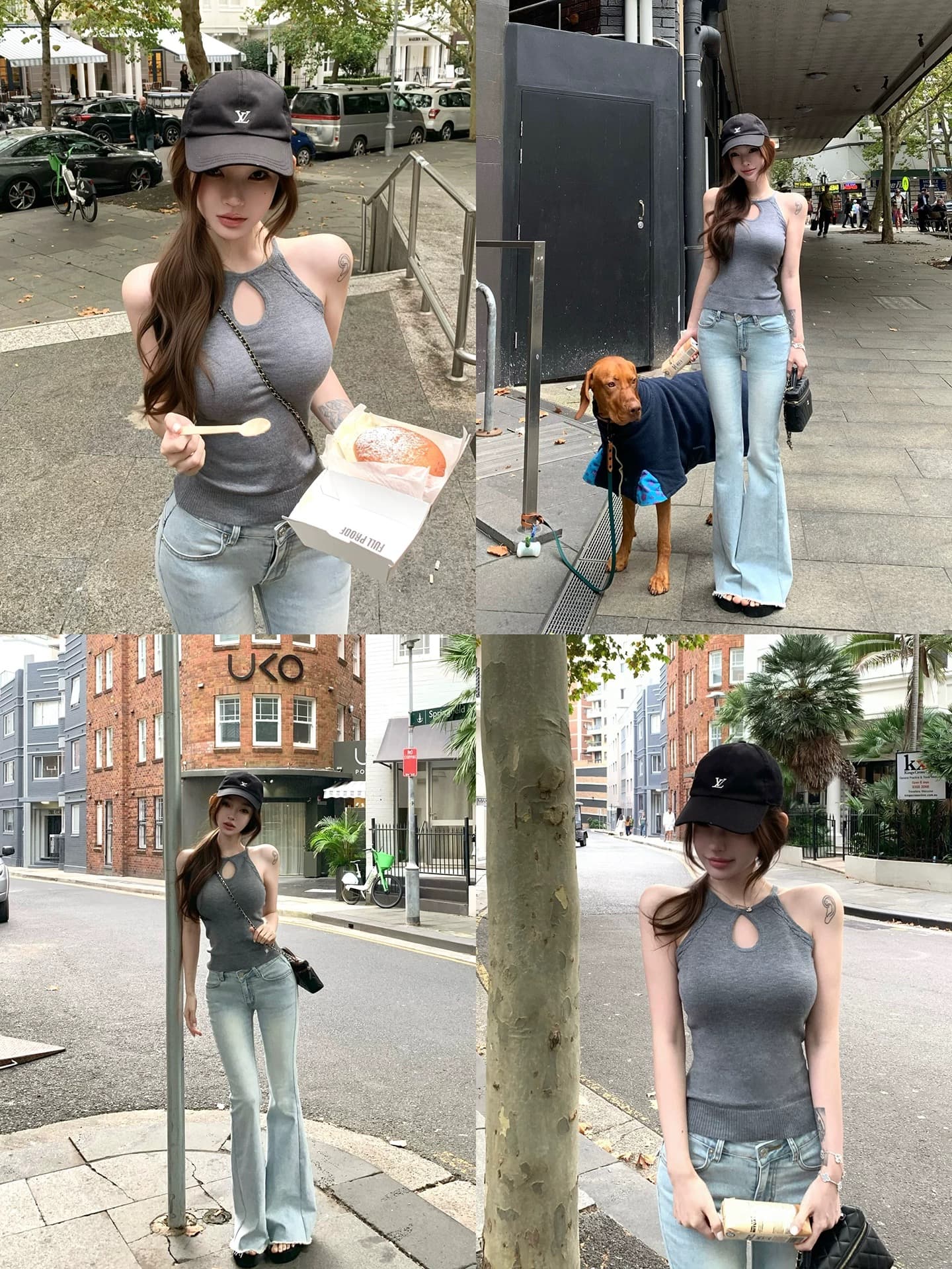 suuuicee 네온 연애 편지 물방울 모양 홀로우 아웃 디자인 복수 짜다 행침 목 니트 슬립 맨위 이미지 2