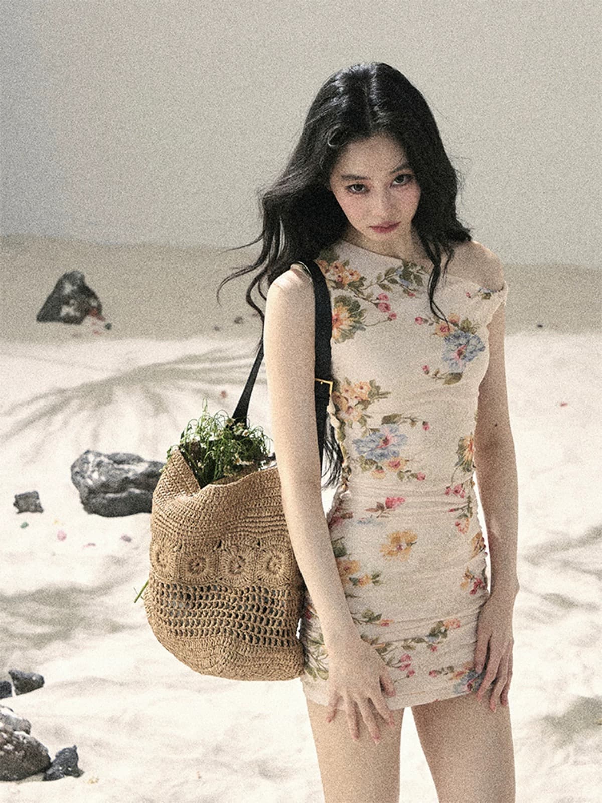 aomalm 덜 또한 눈 나 기대 벚꽃 프랑스식 망사 꽃무늬 여성 드레스 여름 허리 수축 타이트 스커트 미니 스커트 상세 이미지 2