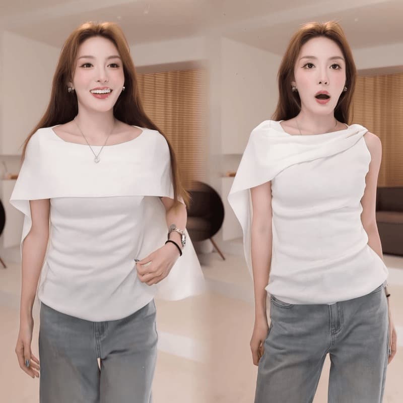 moprobably 리 줘 Connaught 아름다움 여단 품격 망토 페이크 레이어드 반팔 티셔츠 여름 캐주얼 맨위 상세 이미지 3