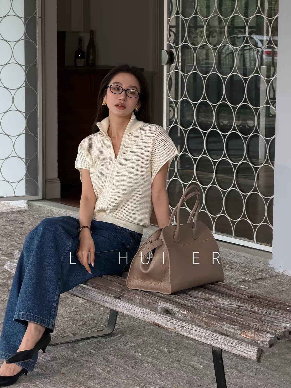 lihuier 리 후이 儿马 약간 카드 극단적 인 날 여름 스탠드 칼라 니트 오픈 가디건 익스트림 제인 슬림해 보이는 작은 셔츠 맨위 상세 이미지 1