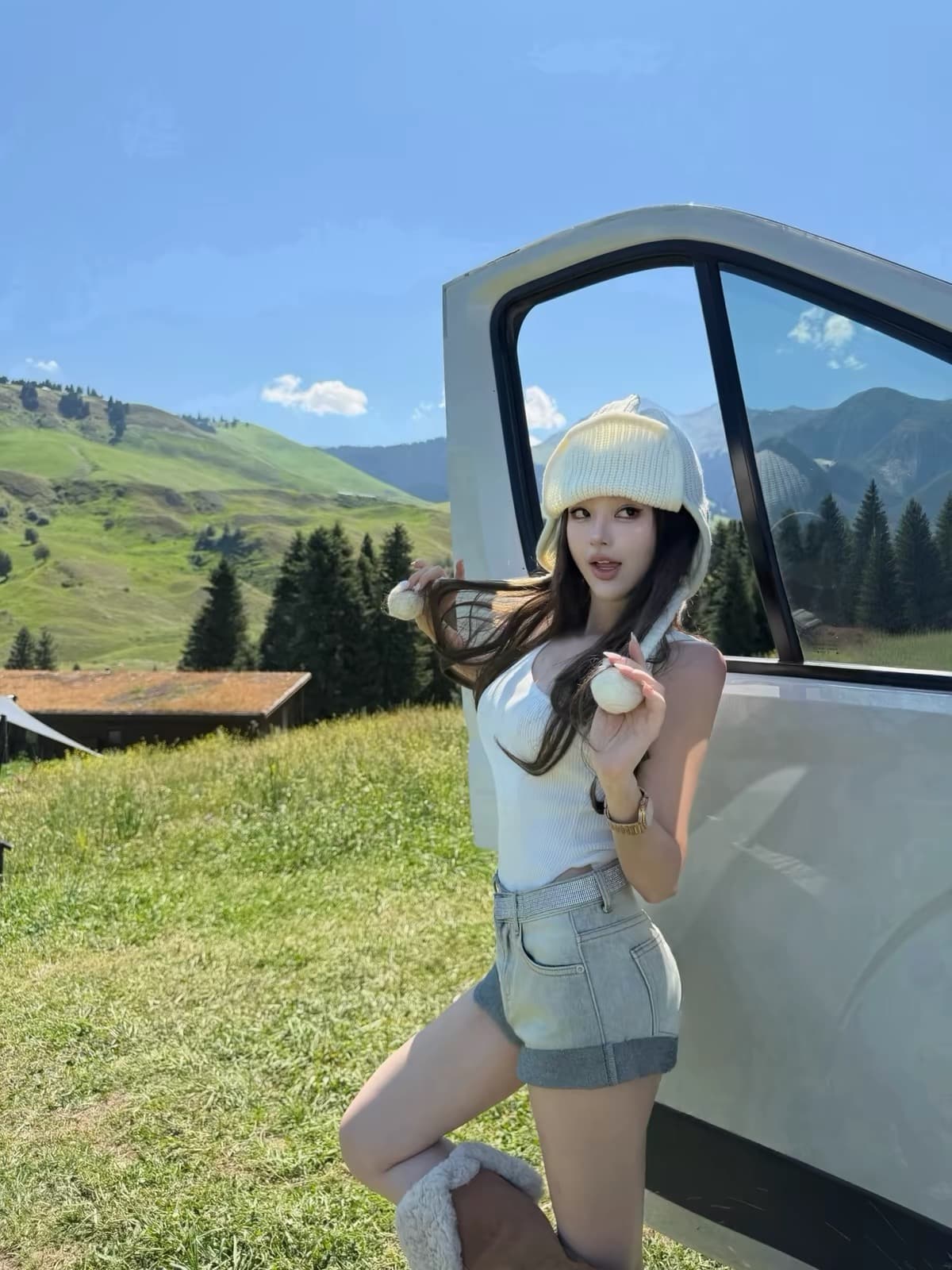 woppei 불규칙 비스듬한 어깨 행침 목 니트 조끼 여성 작은 대중 홀로우 아웃 단어 뒤로 몸매 가꾸기 슬림해 보이는 슬립 맨위 상세 이미지 7