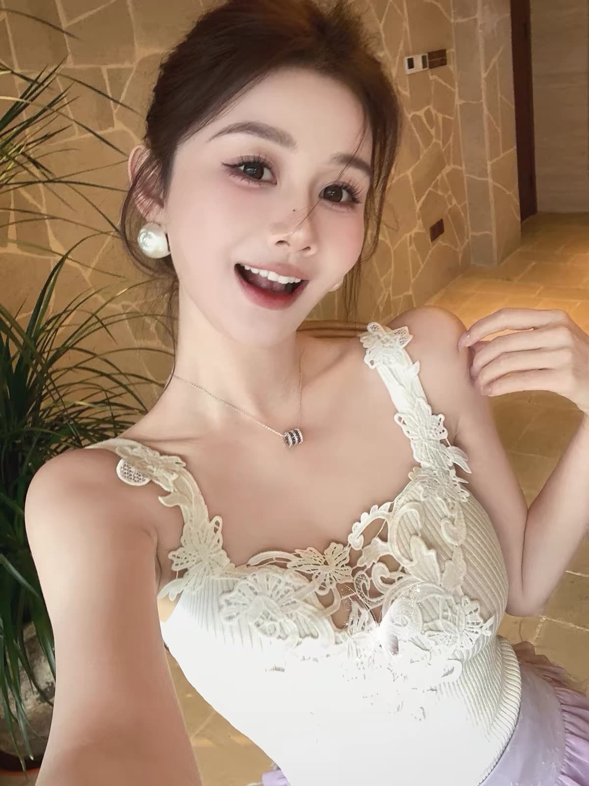 azzhen 회화 꿈 제직 여름 프랑스식 섹시함 레이스 조각 니트 디자인 센스 Chic 아름다운 캐미솔 상세 이미지 1