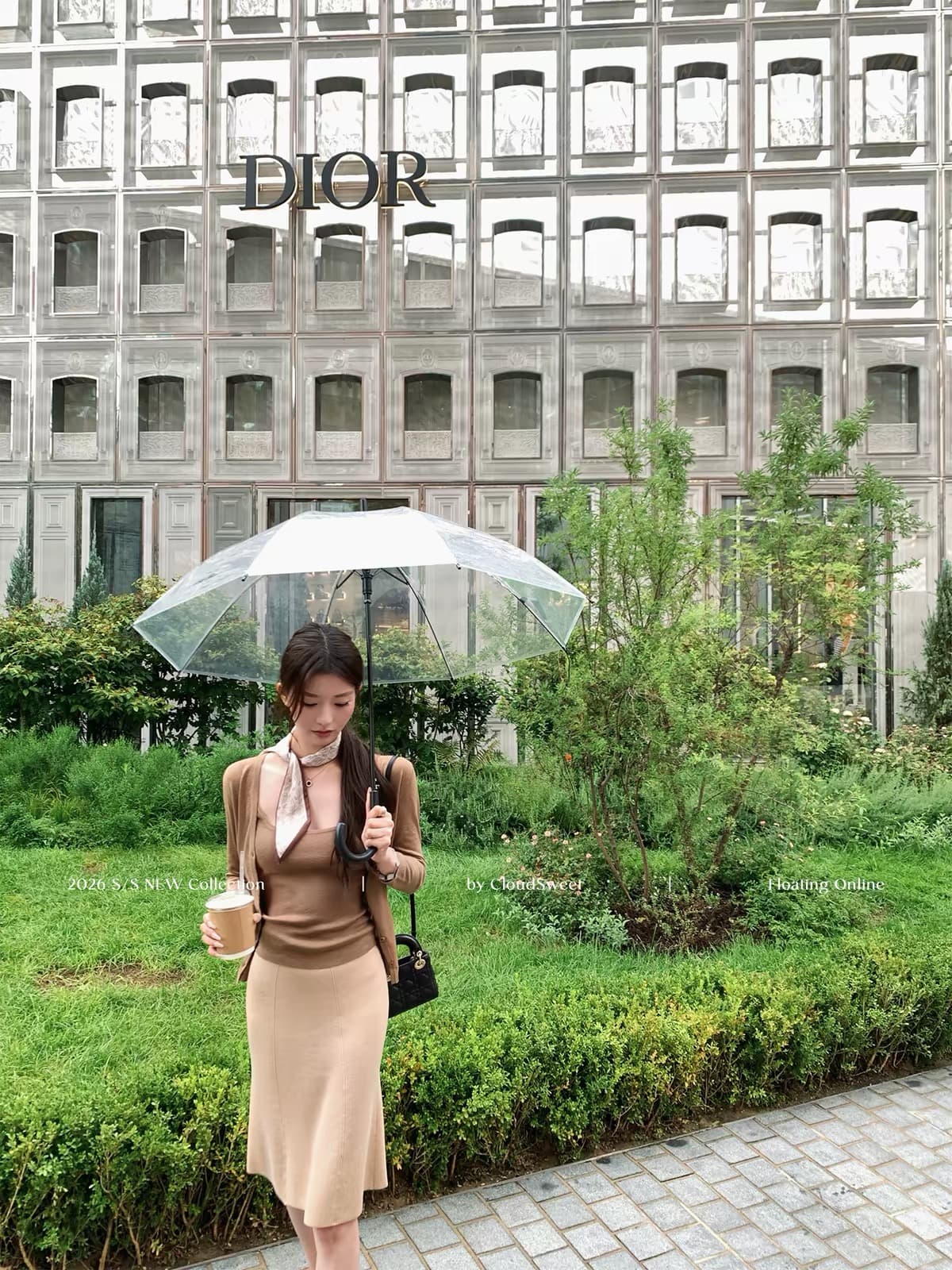 cloudsweet 흰 구름 달콤한 지능 wool 회색 니트 오픈 가디건 여성 슬립 맨위 몸매 가꾸기 반 스커트 세트 상세 이미지 4