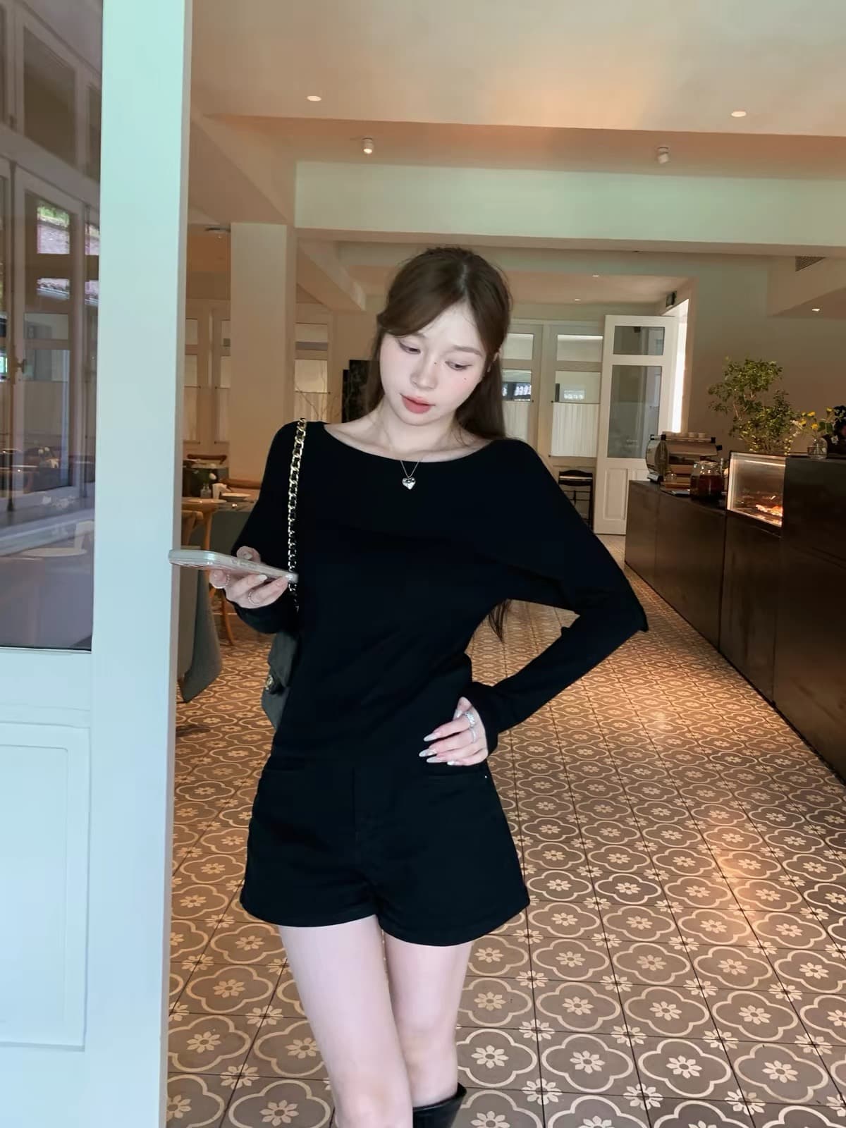 스와 3 3 니트 스웨터 2026 년 가을 한 부서 작은 대중 스웨터 비스듬한 칼라 허리 수축 다용도 캐주얼 여자 맨위 상세 이미지 9