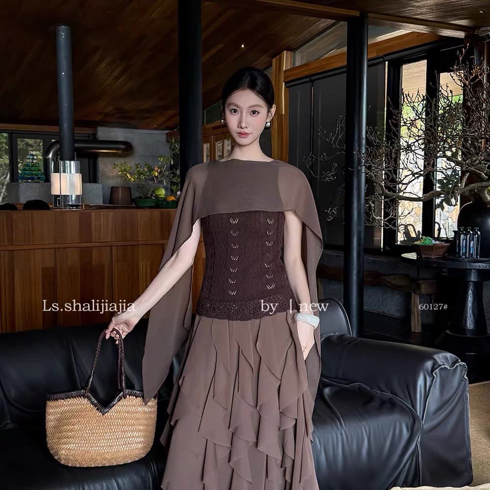 ls shalijiajia 우아함 품격 단색 몸매 가꾸기 니트 작은 셔츠 이른 가을 새로운 맨위 여성 상세 이미지 7