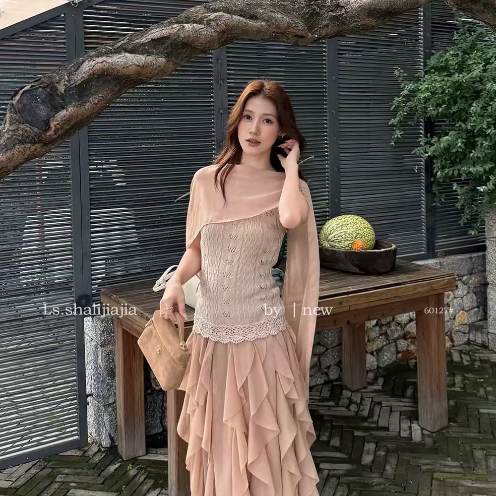 ls shalijiajia 우아함 품격 단색 몸매 가꾸기 니트 작은 셔츠 이른 가을 새로운 맨위 여성 상세 이미지 8