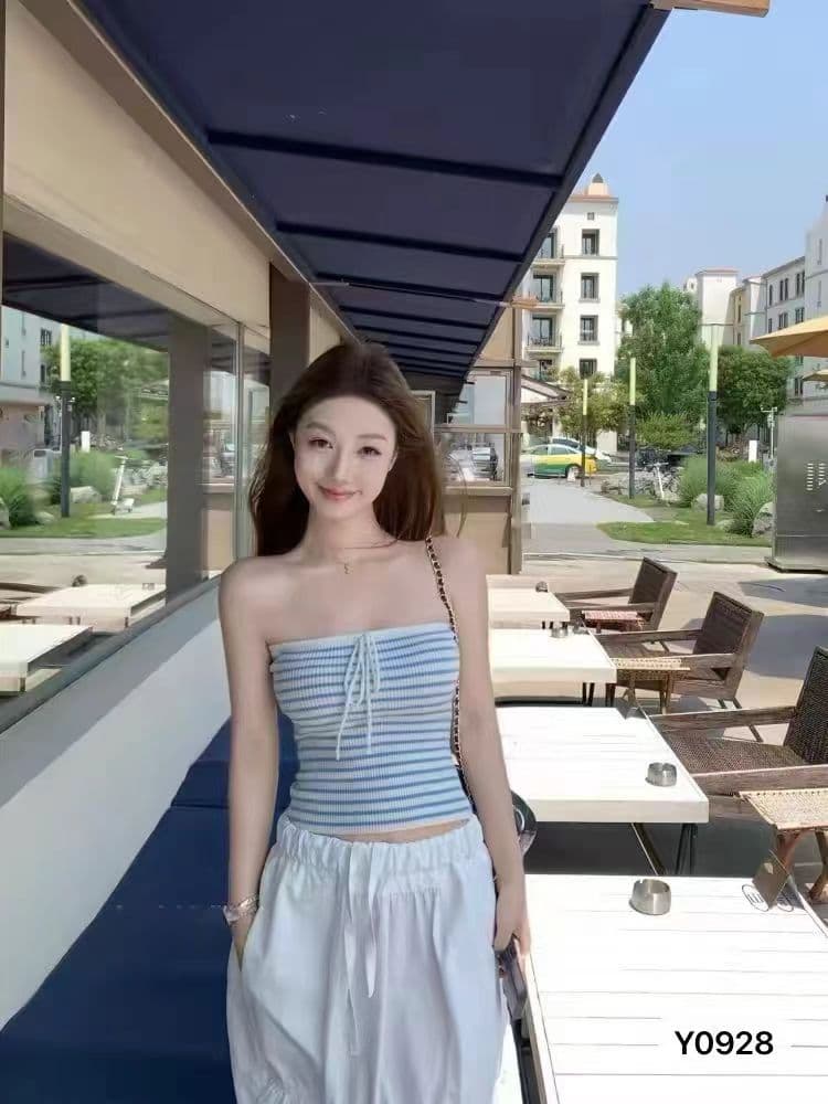 차가운 핫걸 스트라이프 행침 목 스트라이프 니트 조끼 2026 봄 아모이 ins 트렌디 한 일본식 ootd 달콤함 귀여운 n 이미지 2