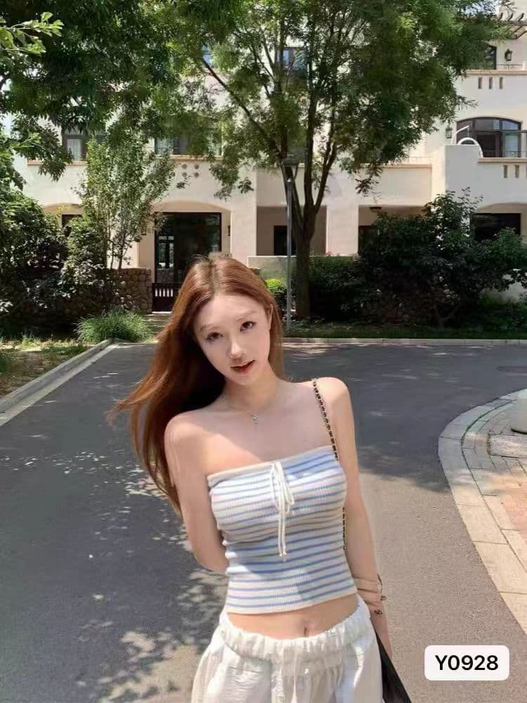 차가운 핫걸 스트라이프 행침 목 스트라이프 니트 조끼 2026 봄 아모이 ins 트렌디 한 일본식 ootd 달콤함 귀여운 n 상세 이미지 3