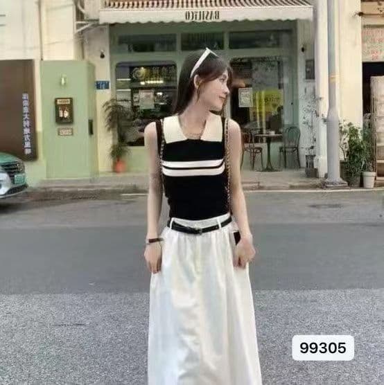 달콤한 핫걸 폴로 칼라 스트라이프 배색 민소매 니트 조끼 2026 봄 아모이 ins 트렌디 한일 ootd 캐주얼 chx 상세 이미지 5
