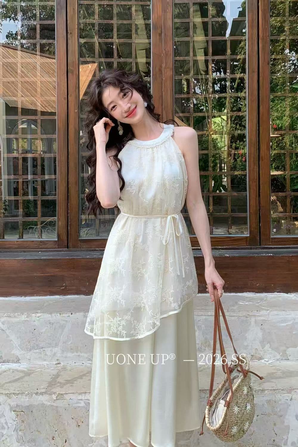 요정 가스 달콤함 이중층 자카드 자수 2026 봄 아모이 행침 목 민소매 원피스 치마 ins 트렌디 한일 ootd 여성 k 상세 이미지 5