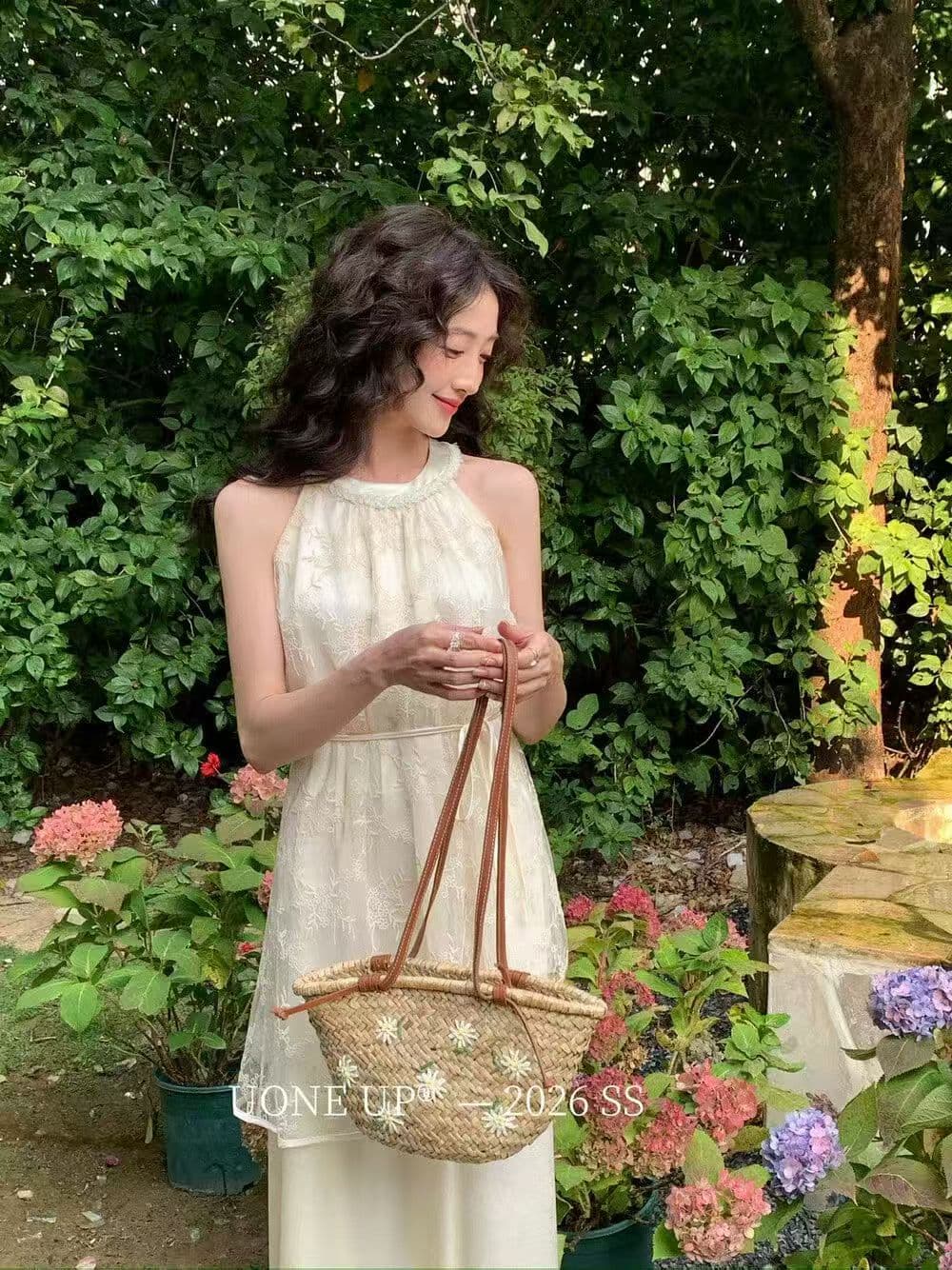 요정 가스 달콤함 이중층 자카드 자수 2026 봄 아모이 행침 목 민소매 원피스 치마 ins 트렌디 한일 ootd 여성 k 상세 이미지 9