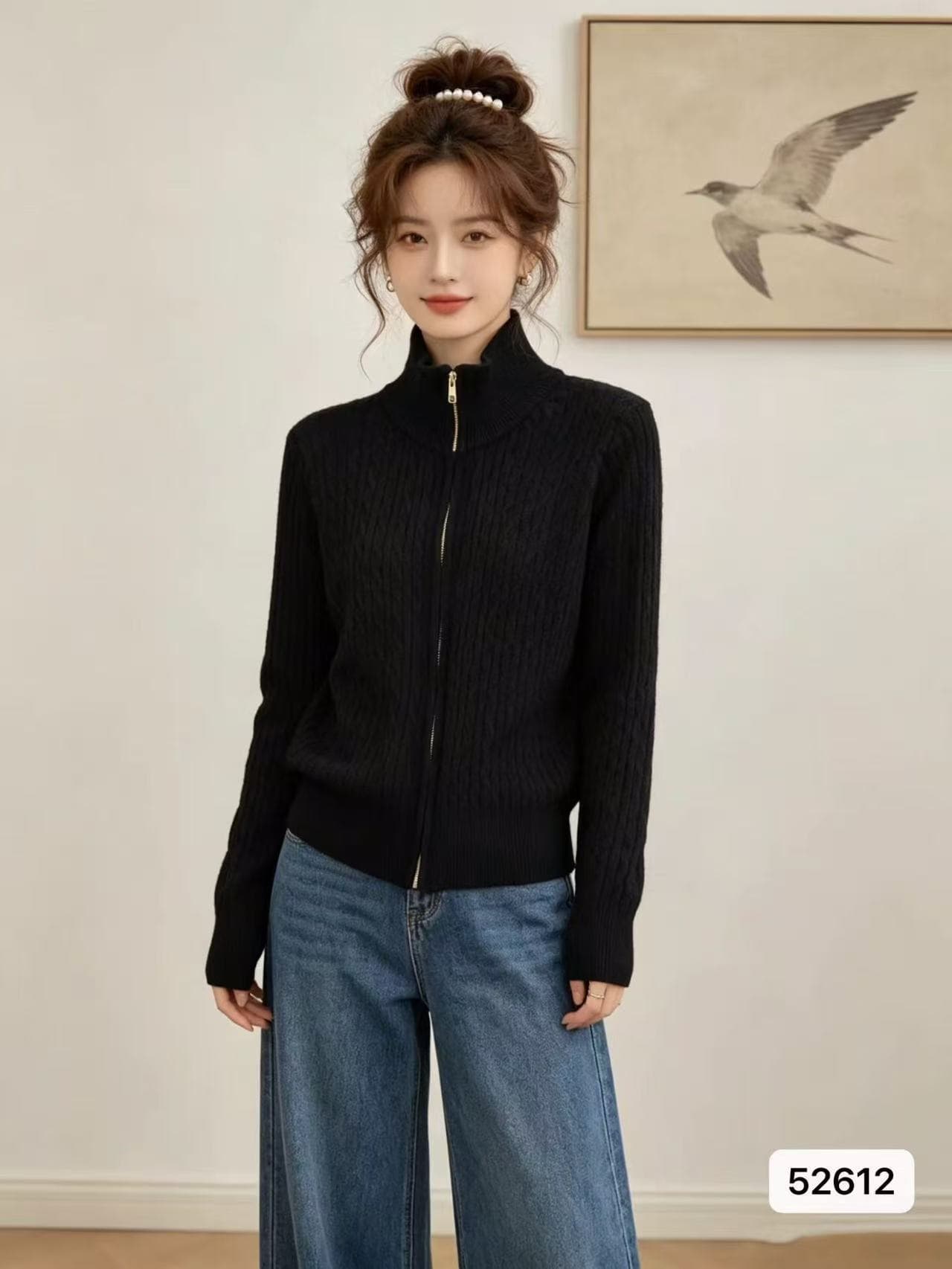 2026 가을 겨울 새로운 ins 트렌디 단색 더블 지퍼 스웨터 코트 패션 다용도 출퇴근 보온 일상 니트 가스 z 상세 이미지 9