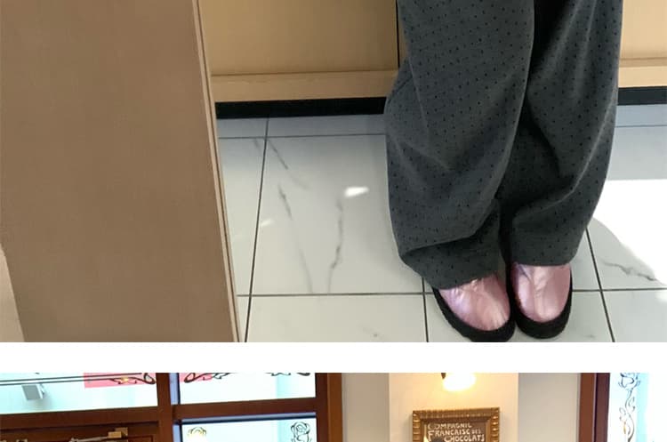 임산부 바지 가을 겨울 외출용 봄과 가을 도트 무늬 와이드 레그 팬츠 2025 새로운 가을 겨울 의류 아니요 르 배 와이드 레그 팬츠 상세 이미지 39