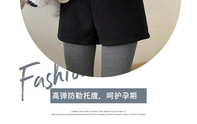 임산부 반바지 모직 가을 겨울철 외출용 복부 지지 2026 새로운 다용도 패션 한 마디 넓은 다리 부츠 바지 세련된 상세 이미지 16