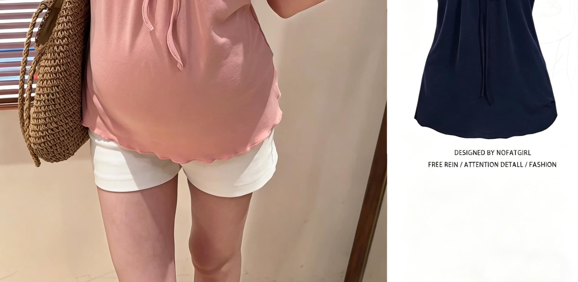 임산부 맨위 여름 얇은 스타일 부드러운 느슨함 휴가 바람 레이스업 반팔 티셔츠 기본 셔츠 외출용 신축성 슬림해 보이는 상세 이미지 2