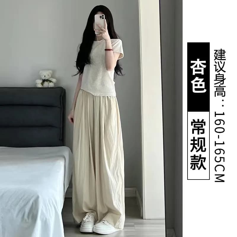 면 린넨 주름 야마모토 바지 여성 여름 얇은 스타일 느긋한 바람 새로운 와이드 레그 팬츠 하이웨이스트 도루 센스 캐주얼 일본식 스트레이트 팬츠 상세 이미지 2