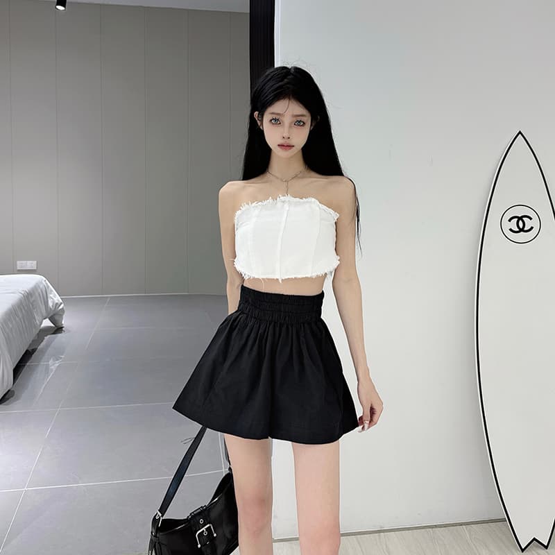 실사 워싱 면 100% 여름 새로운 하이웨이스트 캐주얼 반바지 여성 한국 스타일 루즈핏 캐주얼 와이드 레그 팬츠 상세 이미지 8