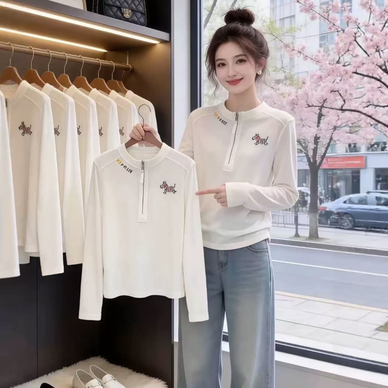 더블 실 케이블 루오 나 220 그램 원본 것 주간 고양이 흔들어서 톤 품질 한 부서 화이트 작은 말 티셔츠 맨위 여성 의류 이미지 5