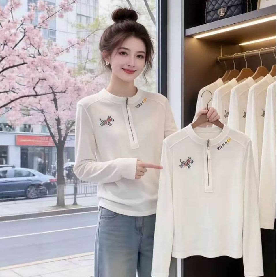 더블 실 케이블 루오 나 220 그램 원본 것 주간 고양이 흔들어서 톤 품질 한 부서 화이트 작은 말 티셔츠 맨위 여성 의류