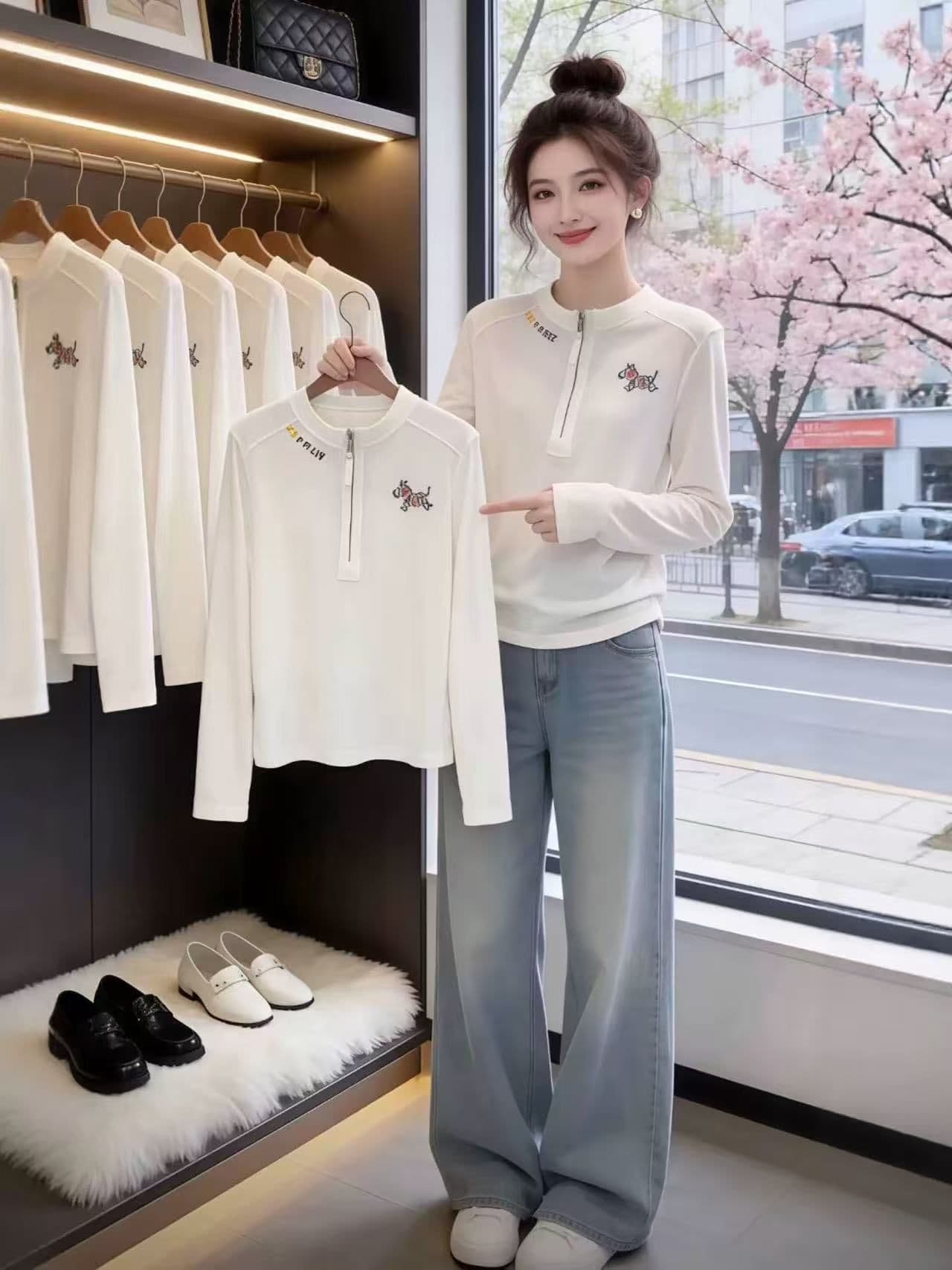 더블 실 케이블 루오 나 220 그램 원본 것 주간 고양이 흔들어서 톤 품질 한 부서 화이트 작은 말 티셔츠 맨위 여성 의류 상세 이미지 1