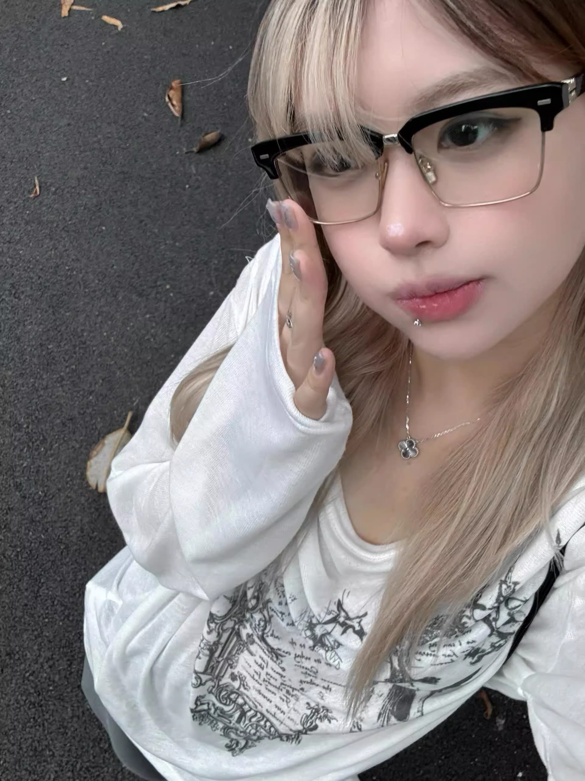 원본 원단 핫걸 긴팔 티셔츠 여성 레트로 아메리칸 프린트 니트 블라우스 느긋한 바람 루즈핏 맨위 상세 이미지 2