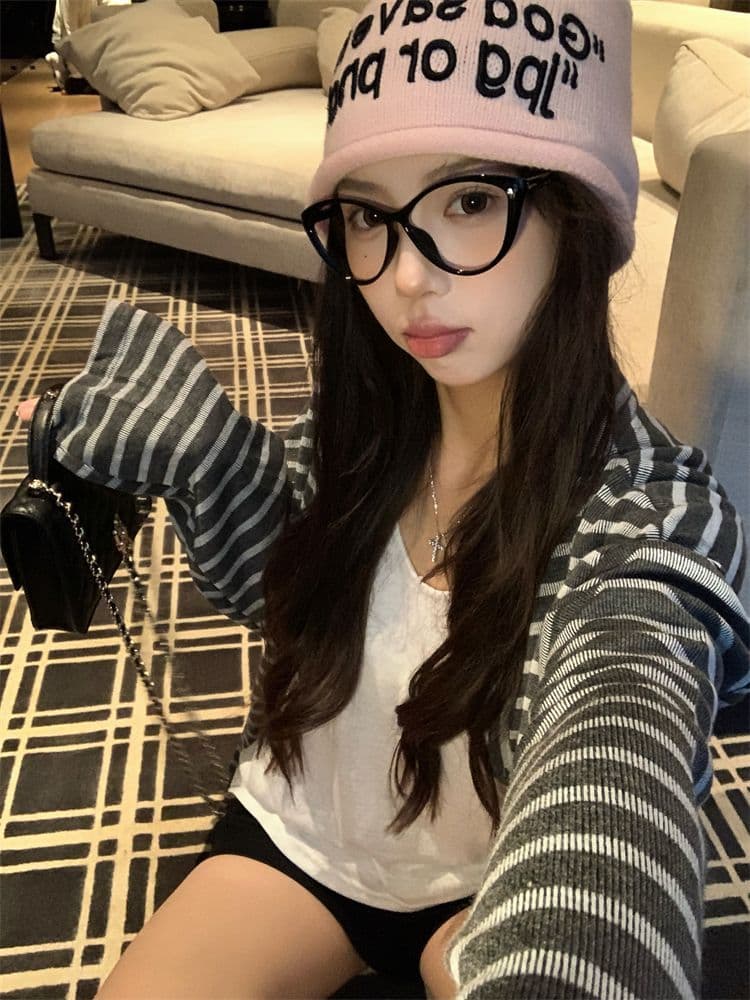 원본 원단 컬러 짜임 기사 느긋한 바람 배색 스트라이프 품격 루즈핏 긴팔 재킷 슬림해 보이는 다용도 캐주얼 맨위 상세 이미지 9