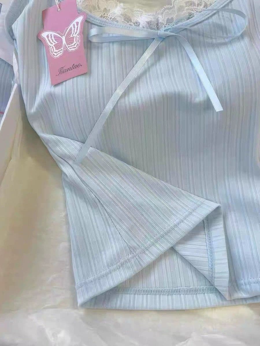 원본 원단 벨트 가슴 패드 나비 매듭 레이스 측 파대 가슴 패드 캐미솔 인사이드 가져 가라. 만나는 작은 맨위 이미지 3