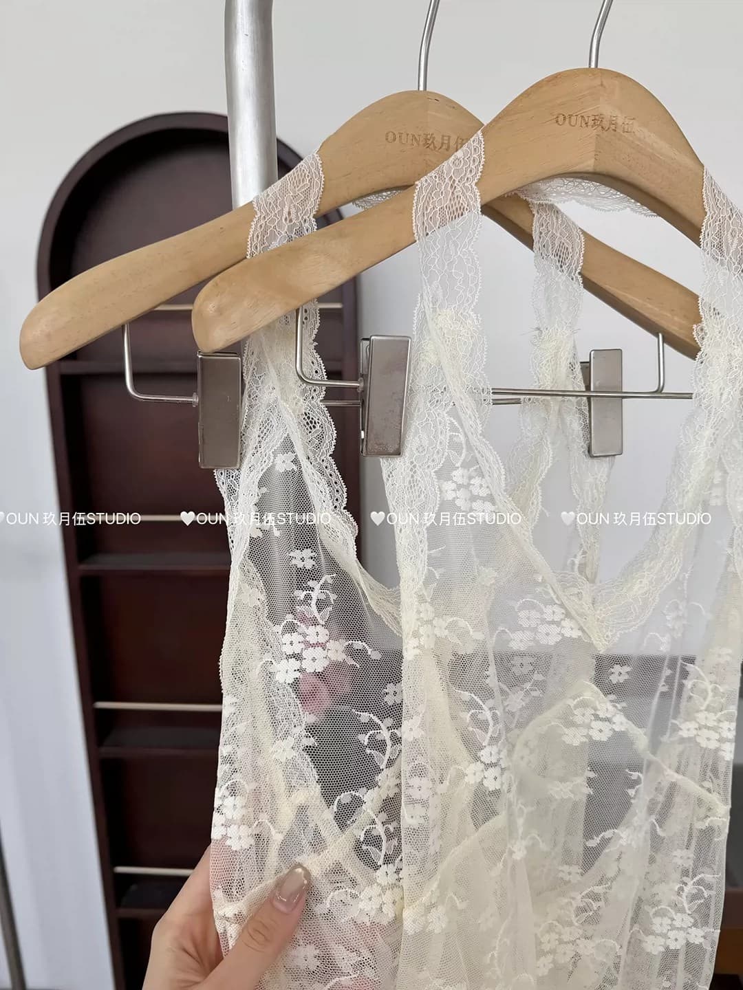 행침 목 레이스 조각 슬립 슬림해 보이는 긴팔 티셔츠 2026 봄 여름 새로운 맨위 세트 상세 이미지 23
