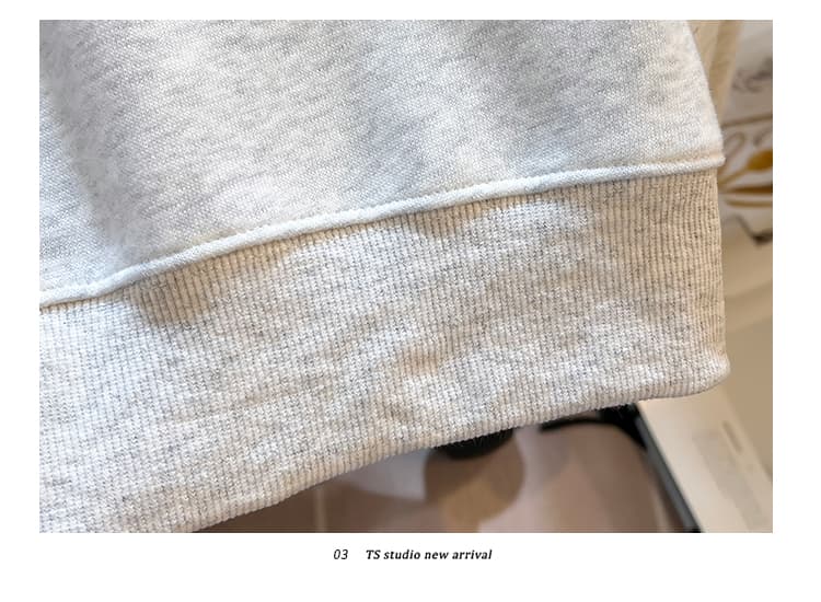 생각하기 Loy 실사 2026 새로운 데님 넥타이 작은 청신 자수 학원 스타일 루즈핏 POLO 칼라 후드티 상세 이미지 30