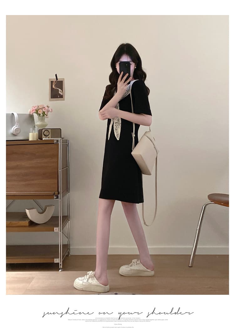 실사 빅 사이즈 여성 의류 마이크로 지방 mm 여름 새로운 숄 코디 레이스 디자인 그는 벤 바람 드레스 상세 이미지 22