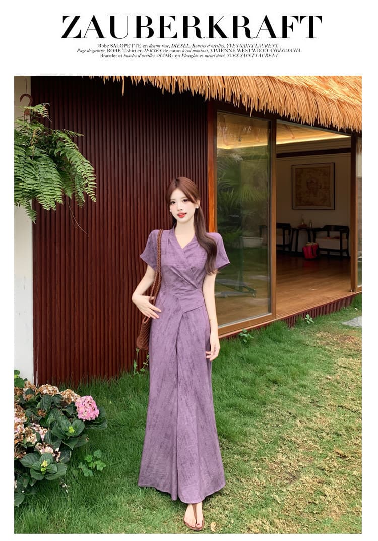 실사 보라색 라임 국풍 새로운 중식 몸매 가꾸기 허리 수축 슬림해 보이는 부드러운 고급 개선 치파오 빅 사이즈 드레스 상세 이미지 20