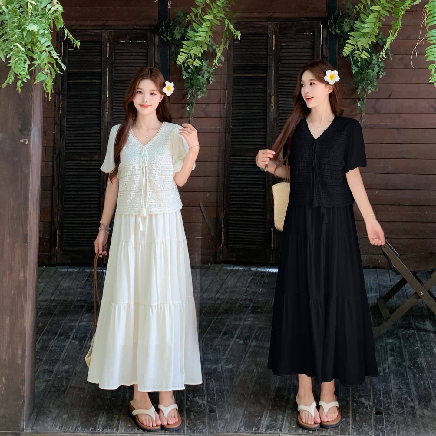 실사 보헤미안 휴가 바람 페이크 레이어드 드레스 빅 사이즈 여성 의류 여름 자이언트 잘 생긴 품격 빅 사이즈 부드러운 바람