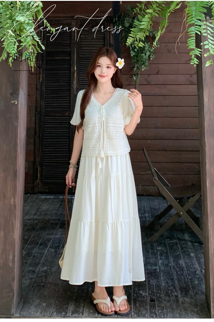 실사 보헤미안 휴가 바람 페이크 레이어드 드레스 빅 사이즈 여성 의류 여름 자이언트 잘 생긴 품격 빅 사이즈 부드러운 바람 상세 이미지 2