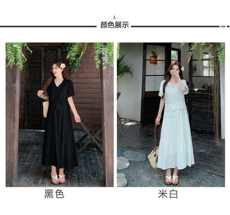실사 보헤미안 휴가 바람 페이크 레이어드 드레스 빅 사이즈 여성 의류 여름 자이언트 잘 생긴 품격 빅 사이즈 부드러운 바람 상세 이미지 7